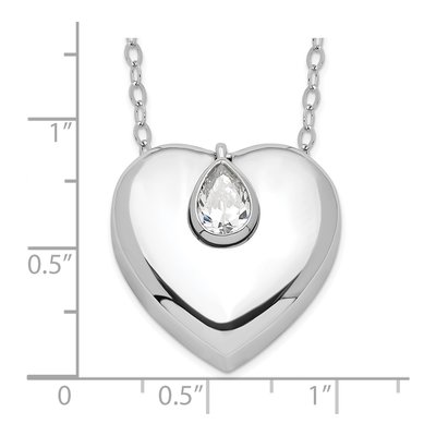 Sterling Silver CZ Ash Holder Memorial Pendant Necklace – view 5