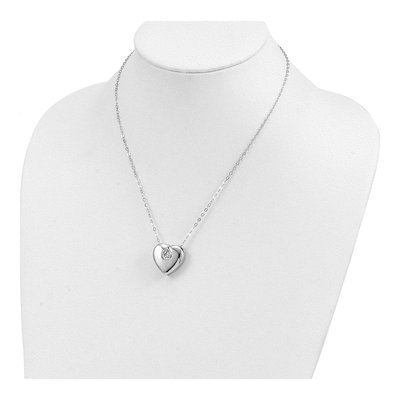 Sterling Silver CZ Ash Holder Memorial Pendant Necklace – view 6