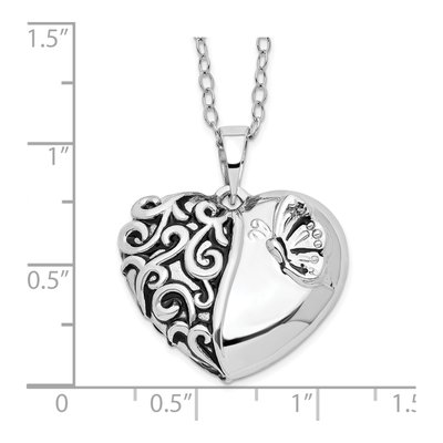 Sterling Silver Heart Ash Holder Pendant Necklace – view 5
