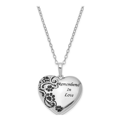 Sterling Silver Pet Ash Holder Pendant Necklace