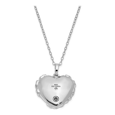 Sterling Silver CZ Bandaged Heart Ash Holder Pendant Necklace – view 3