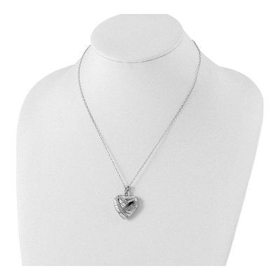 Sterling Silver CZ Bandaged Heart Ash Holder Pendant Necklace – view 5