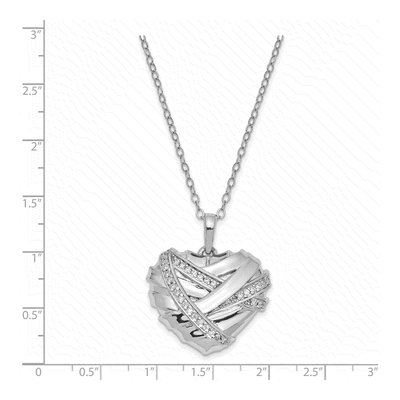 Sterling Silver CZ Bandaged Heart Ash Holder Pendant Necklace – view 6