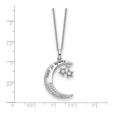 Sterling Silver CZ Family of Stars Pendant Necklace – view 3