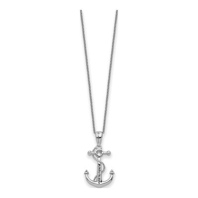 Sterling Silver CZ My Mother Anchor Pendant Necklace – view 3