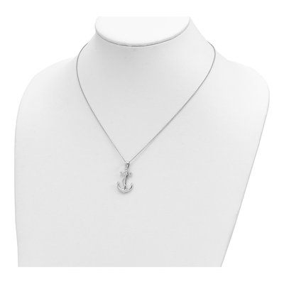Sterling Silver CZ My Mother Anchor Pendant Necklace – view 4