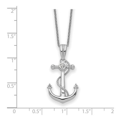 Sterling Silver CZ My Mother Anchor Pendant Necklace – view 5