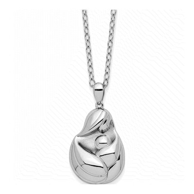 Sterling Silver 'mom Baby' Pendant Necklace
