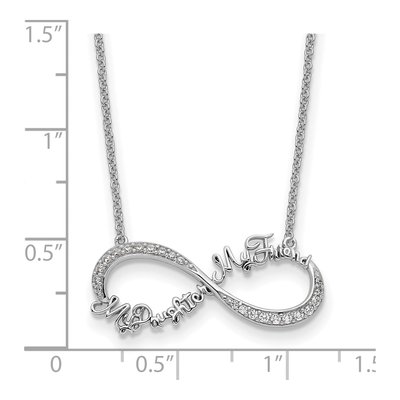Sterling Silver CZ My Daughter Friend Necklace – view 3