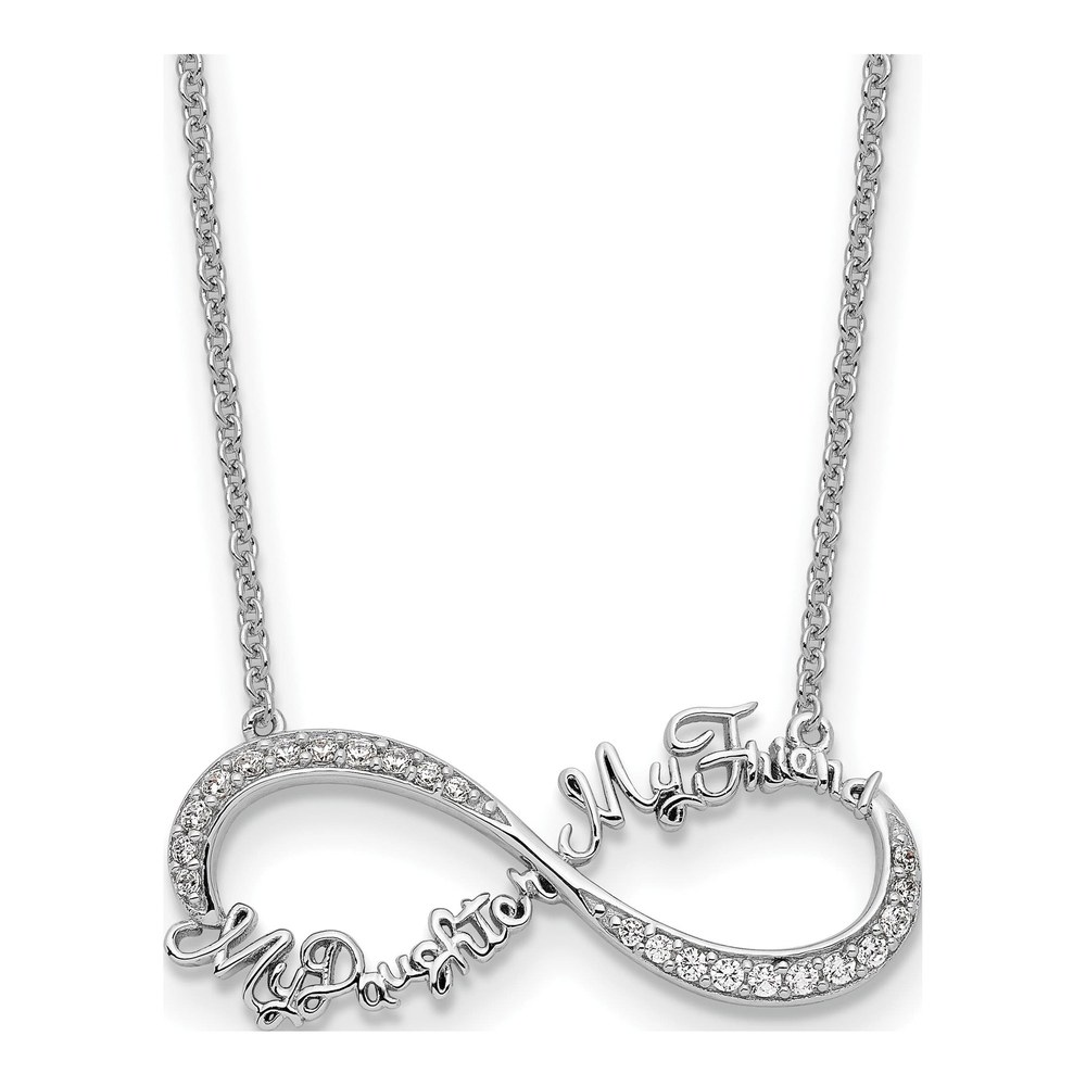 Sterling Silver CZ My Daughter Friend Necklace