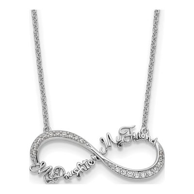 Sterling Silver CZ My Daughter Friend Necklace
