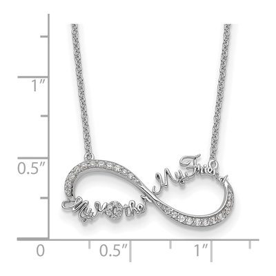 Sterling Silver CZ My Mother Friend Necklace – view 3