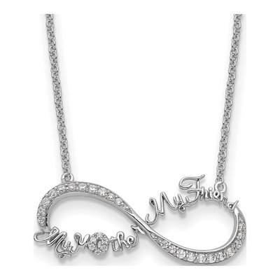 Sterling Silver CZ My Mother Friend Necklace
