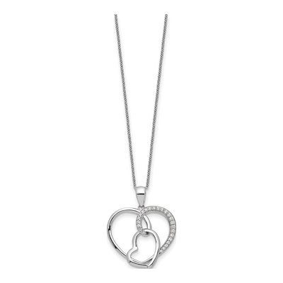 Sterling Silver CZ Love Pendant Necklace – view 2