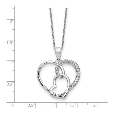 Sterling Silver CZ Love Pendant Necklace – view 3