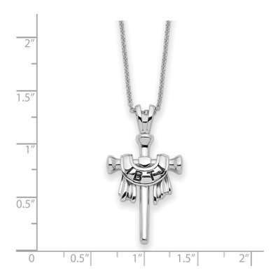 Sterling Silver IBTJ Cross Pendant Necklace – view 3