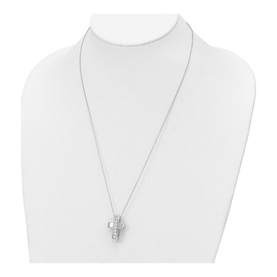 Sterling Silver CZ Cross Pendant Necklace – view 4