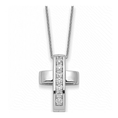Sterling Silver CZ Cross Pendant Necklace – view 5