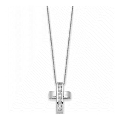 Sterling Silver CZ Cross Pendant Necklace – view 7