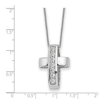 Sterling Silver CZ Cross Pendant Necklace – view 8