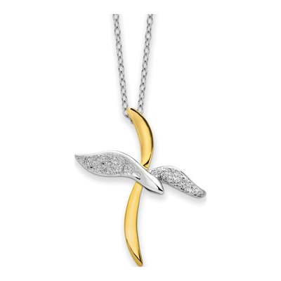 Gold-Plated Sterling Silver Faith Flight Pendant Necklace
