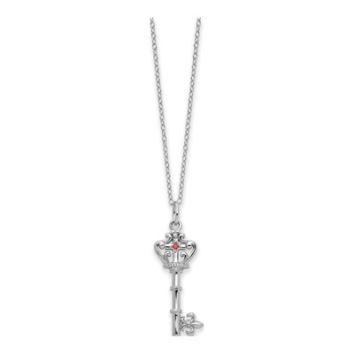 Sterling Silver CZ Key of David Pendant Necklace – view 2