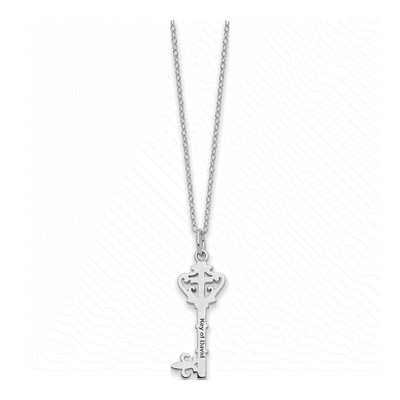 Sterling Silver CZ Key of David Pendant Necklace – view 3