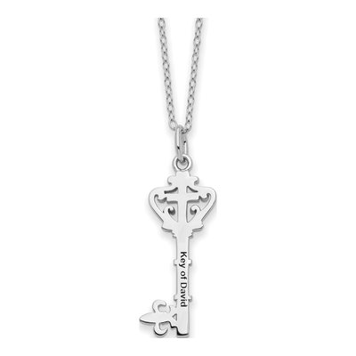 Sterling Silver CZ Key of David Pendant Necklace – view 5