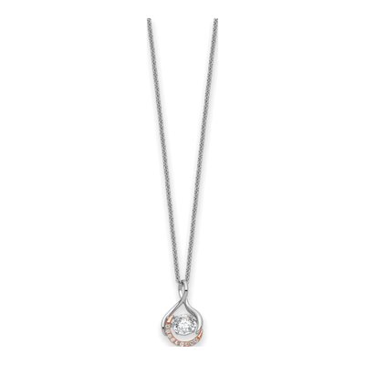 Rose Gold-Plated Sterling Silver CZ Heart Pendant Necklace – view 2