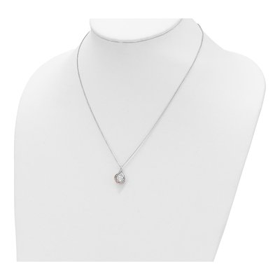 Rose Gold-Plated Sterling Silver CZ Heart Pendant Necklace – view 4
