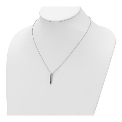 Sterling Silver CZ Multi-Color Pendant Necklace – view 4