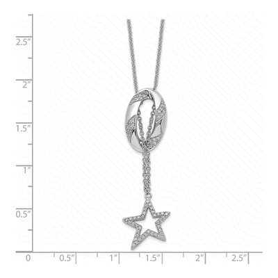 Sterling Silver CZ Star Pendant Necklace – view 3