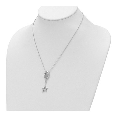 Sterling Silver CZ Star Pendant Necklace – view 4