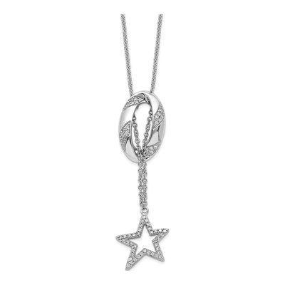 Sterling Silver CZ Star Pendant Necklace