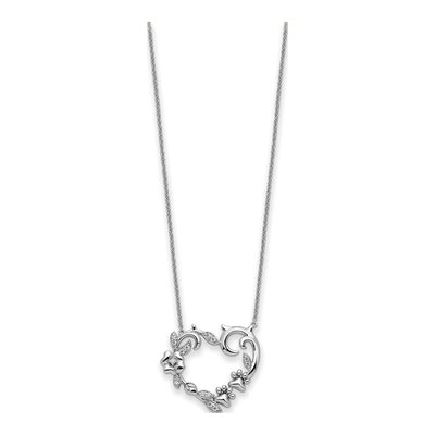 Sterling Silver CZ Pet Heart Pendant Necklace – view 2