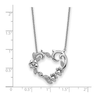 Sterling Silver CZ Pet Heart Pendant Necklace – view 3