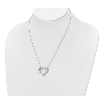 Sterling Silver CZ Pet Heart Pendant Necklace – view 4