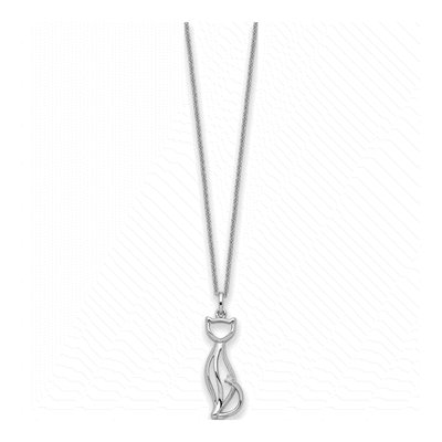 Sterling Silver CZ Purrfect Love Cat Pendant Necklace – view 2