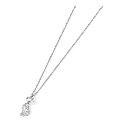 Sterling Silver CZ Purrfect Love Cat Pendant Necklace – view 7