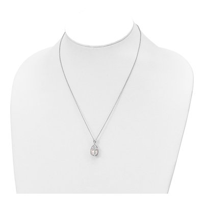 Sterling Silver Freshwater Cultured Pearl Commitment Pendant Necklace – view 4