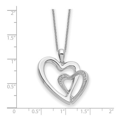 Sterling Silver CZ Heart Pendant Necklace – view 3
