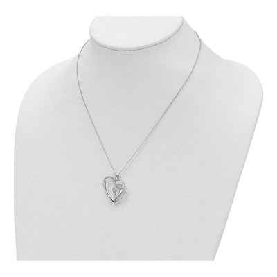 Sterling Silver CZ Heart Pendant Necklace – view 4