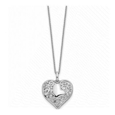 Sterling Silver CZ 'soul Sister' Heart Pendant Necklace – view 2