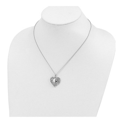 Sterling Silver CZ 'soul Sister' Heart Pendant Necklace – view 4