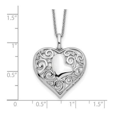 Sterling Silver CZ 'soul Sister' Heart Pendant Necklace – view 6