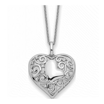 Sterling Silver CZ 'soul Sister' Heart Pendant Necklace