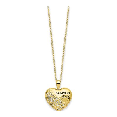 Gold-Plated Sterling Silver CZ Heart Pendant Necklace – view 2
