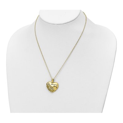 Gold-Plated Sterling Silver CZ Heart Pendant Necklace – view 4