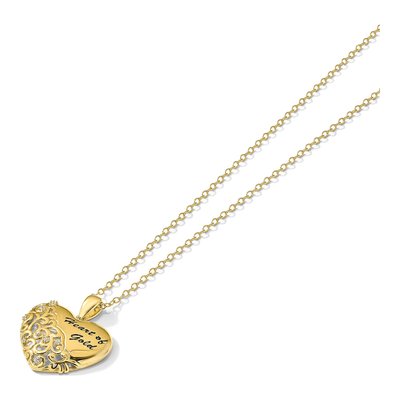 Gold-Plated Sterling Silver CZ Heart Pendant Necklace – view 7
