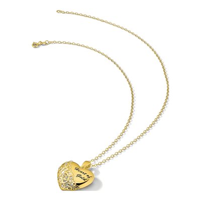 Gold-Plated Sterling Silver CZ Heart Pendant Necklace – view 8
